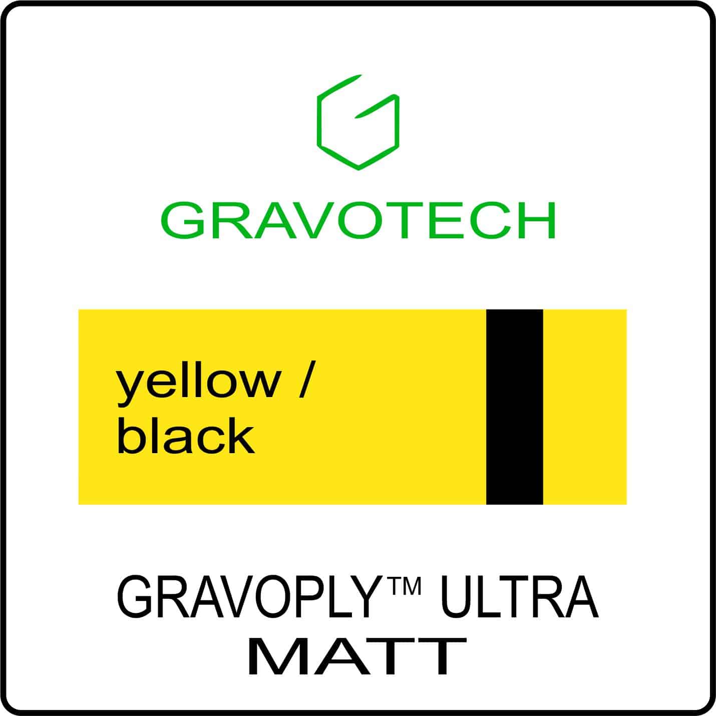 Gravoply Ultra Yellow and Black Plastic Engraving Material Sheet
